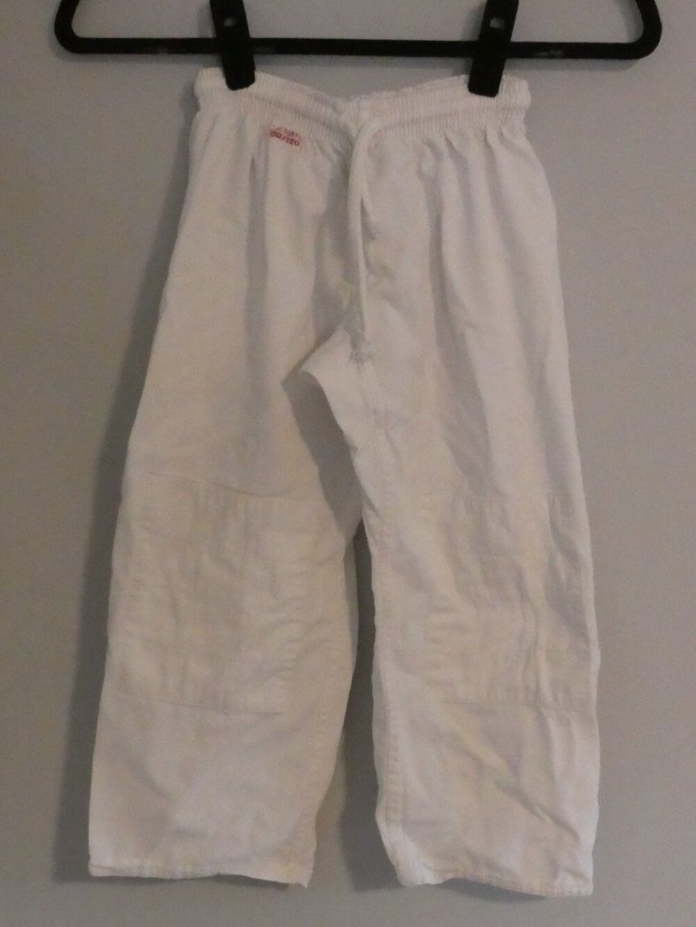 Kids Martial Arts Karate White Cotton Pants Elastic Waist Drawstring Size 00/120